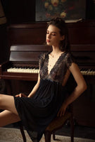 Shocking Raglan Style Lace and Mesh Nightgown, Exquisite Negligee