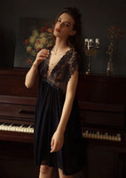 Shocking Raglan Style Lace and Mesh Nightgown, Exquisite Negligee
