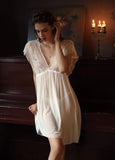 Shocking Raglan Style Lace and Mesh Nightgown, Exquisite Negligee