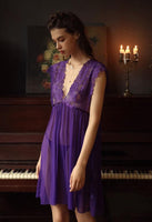 Shocking Raglan Style Lace and Mesh Nightgown, Exquisite Negligee