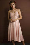 Simple Elegant Embroidery Flower Mesh and Satin Dress
