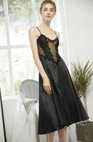 Simple Elegant Embroidery Flower Mesh and Satin Dress