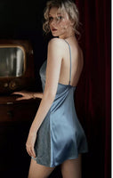 Simply Elegant Satin Lace Chemise Dress Nightgown