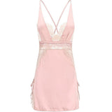 Sweet Addiction Romantic Satin Lace Nightgown