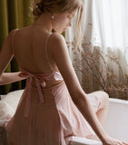 Sweet Distraction Bowknot Lace, Mesh Babydoll Nightgown