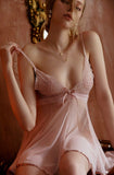 Sweet Distraction Bowknot Lace, Mesh Babydoll Nightgown