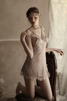 Sweet Little Bowknot Side Criss Cross Nightgown, Exquisite Lingerie Dress