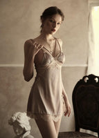 Sweet Little Bowknot Side Criss Cross Nightgown, Exquisite Lingerie Dress