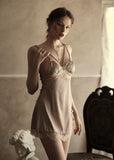 Sweet Little Bowknot Side Criss Cross Nightgown, Exquisite Lingerie Dress