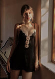 Vintage Dreamgirl Satin Lace Nightgown, Exquisite Lingerie Dress