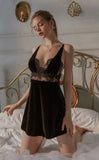 Vintage Velvet Nightgown, Sexy Lingerie, Velvet Lingerie