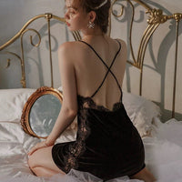 Vintage Velvet Nightgown, Sexy Lingerie, Velvet Lingerie