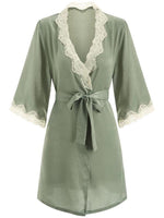 Vintage Satin Nightgown Set, Sexy Lingerie, Satin Lingerie, Satin Robe