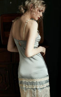 Queen Satin Long Nightgown, Sexy Lingerie, Satin Lingerie