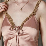 Queen Satin Long Nightgown, Sexy Lingerie, Satin Lingerie