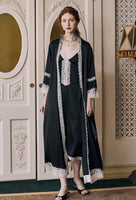 Vintage Royal Style Satin Lace Pajama Set (Nightgown + Robe)
