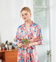 Chamomile Series Satin Floral Robe, Kimono