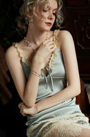 Queen Satin Long Nightgown, Sexy Lingerie, Satin Lingerie