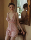 Sweet Addiction Romantic Satin Lace Nightgown