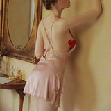 Sweet Addiction Romantic Satin Lace Nightgown