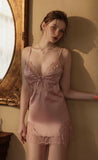 Enchanting Satin Lace Nightgown, Exquisite Lingerie Dress