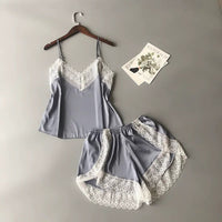 Cute Satin Lace Lingerie Set