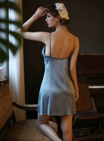 Elegant Vintage Satin Lace Nightgown,  Plus Sizes Available