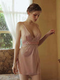 Sweet Addiction Romantic Satin Lace Nightgown