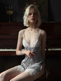 Fairy Satin Lace Lingerie Dress, Exquisite Nightgown