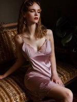 In Your Dreams Vintage Satin Lace Nightgown, Exquisite Lingerie Dress