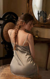 Enchanting Satin Lace Nightgown, Exquisite Lingerie Dress