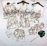 Silky Satin Floral Pajama Sets