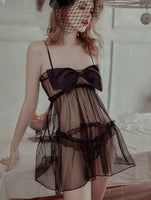 Romantic Sheer Bowknot Lingerie Set